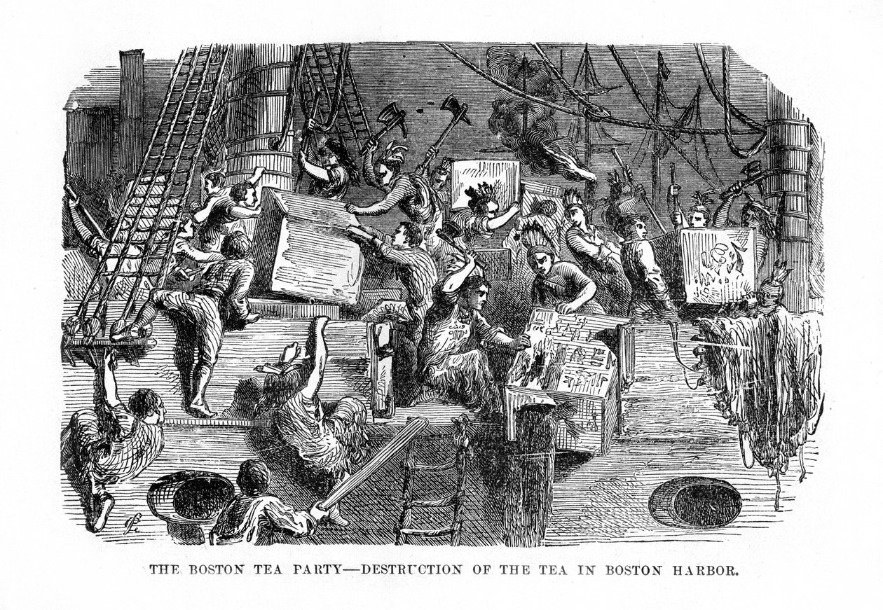 Boston Tea Party, 16 grudnia 1773, 1872 autorstwa Unbekannt