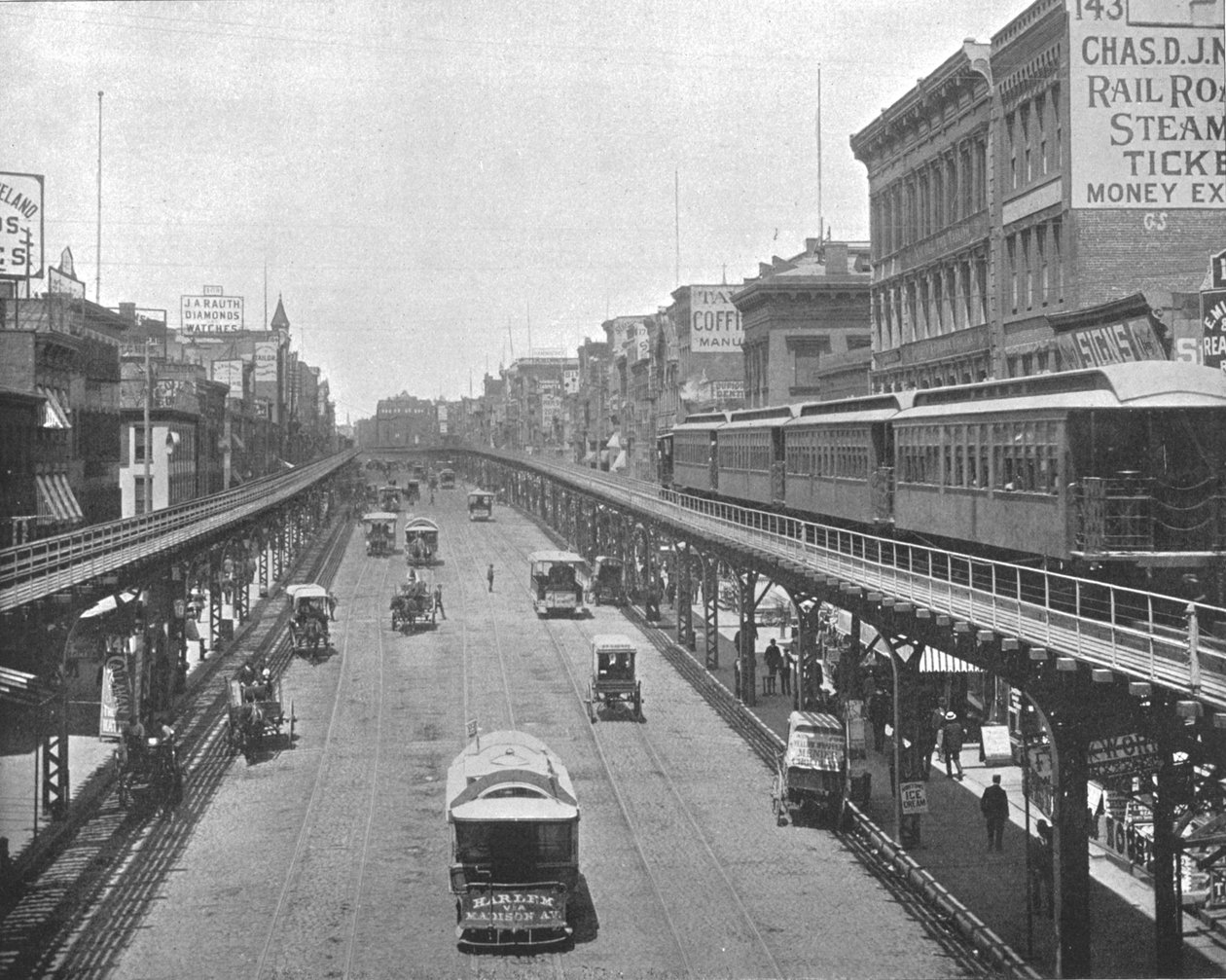 The Bowery, patrząc na północ, Nowy Jork, USA, ok. 1900. autorstwa Unbekannt