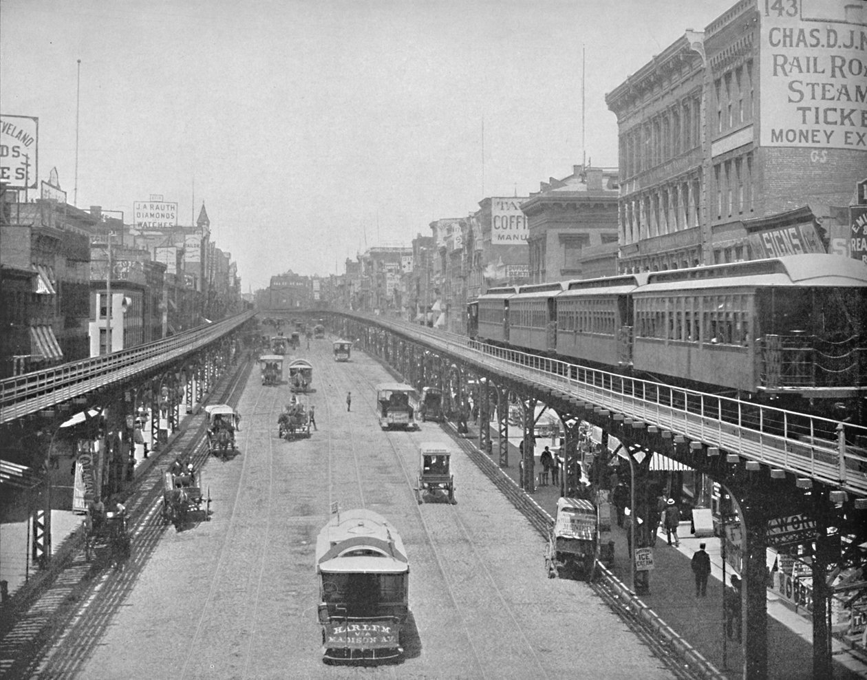 The Bowery, patrząc na północ, Nowy Jork, ok. 1897. autorstwa Unbekannt