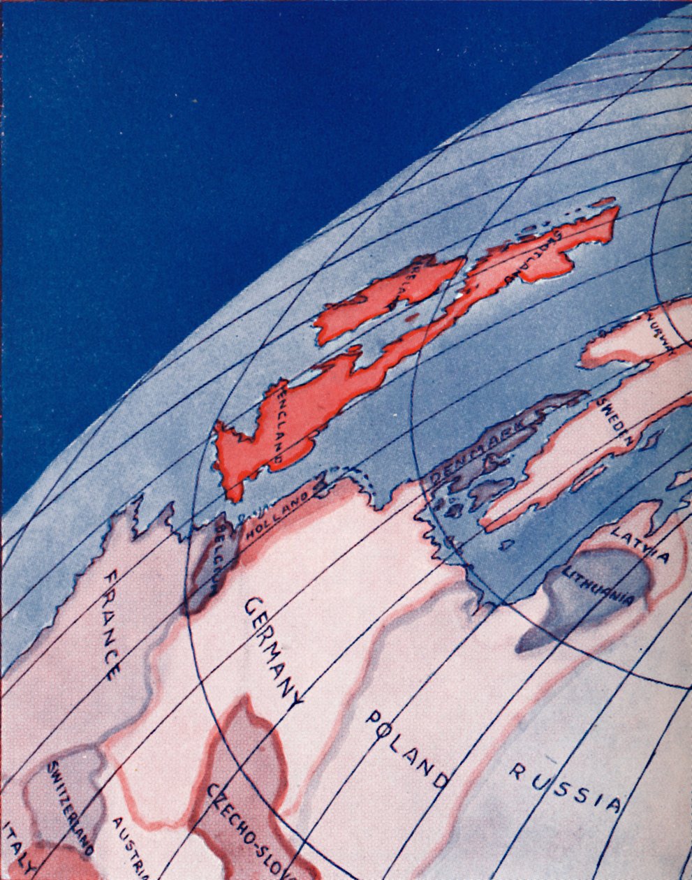 Wyspy Brytyjskie i Europa Północna o 6 rano w środku lata 1935 autorstwa Unbekannt