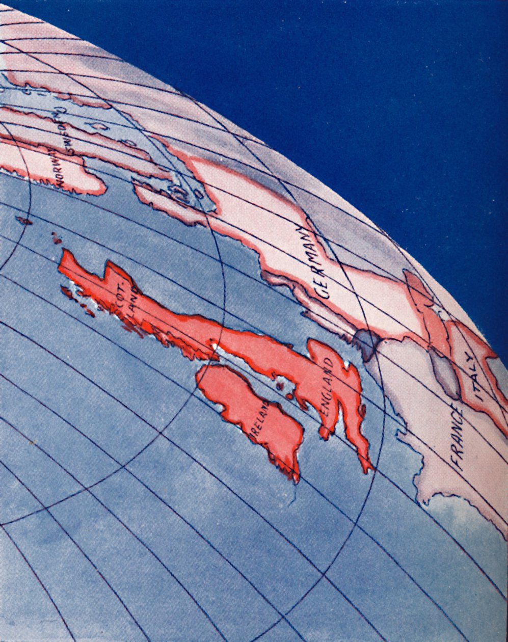 Wyspy Brytyjskie i Europa Północna o godzinie 18:00 w dzień przesilenia letniego 1935 autorstwa Unbekannt