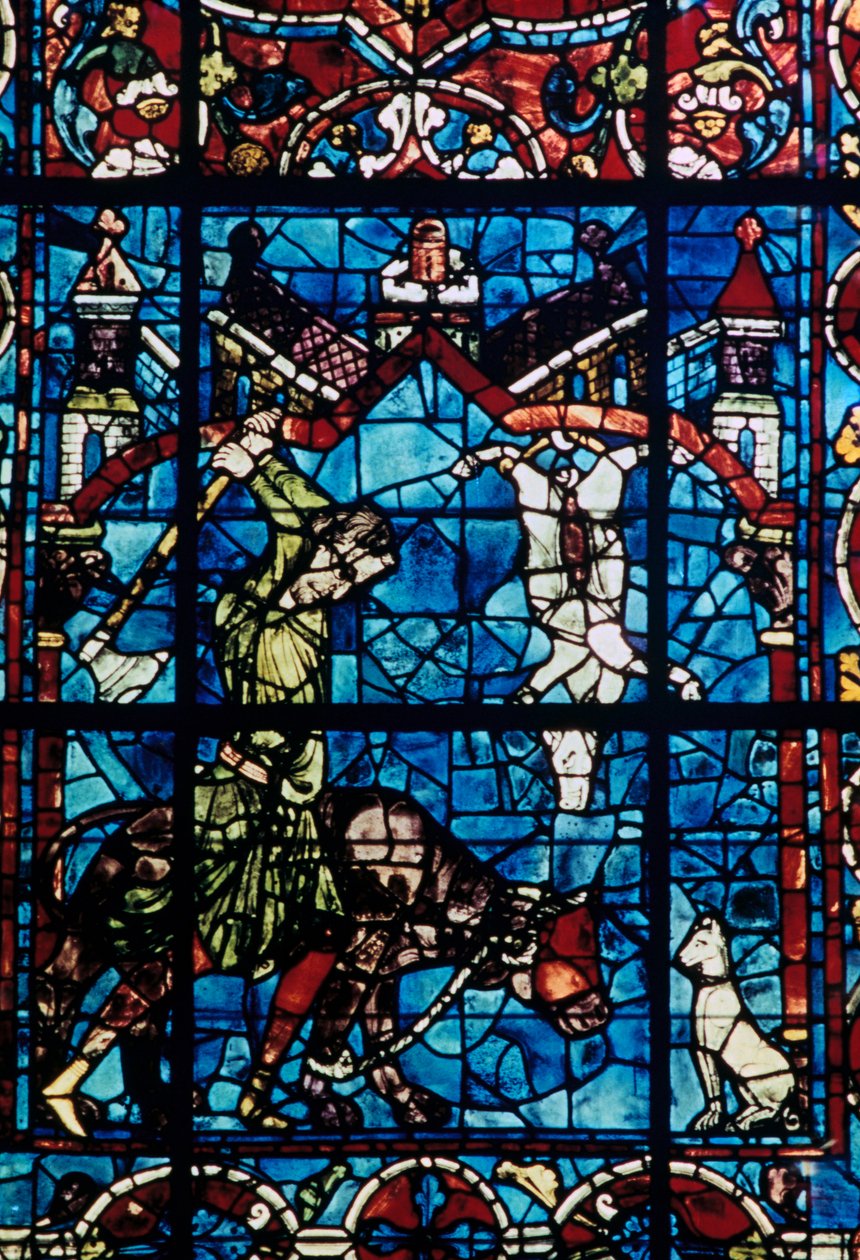 Rzeźnicy, witraż, katedra w Chartres, Francja, 1194-1260 autorstwa Unbekannt
