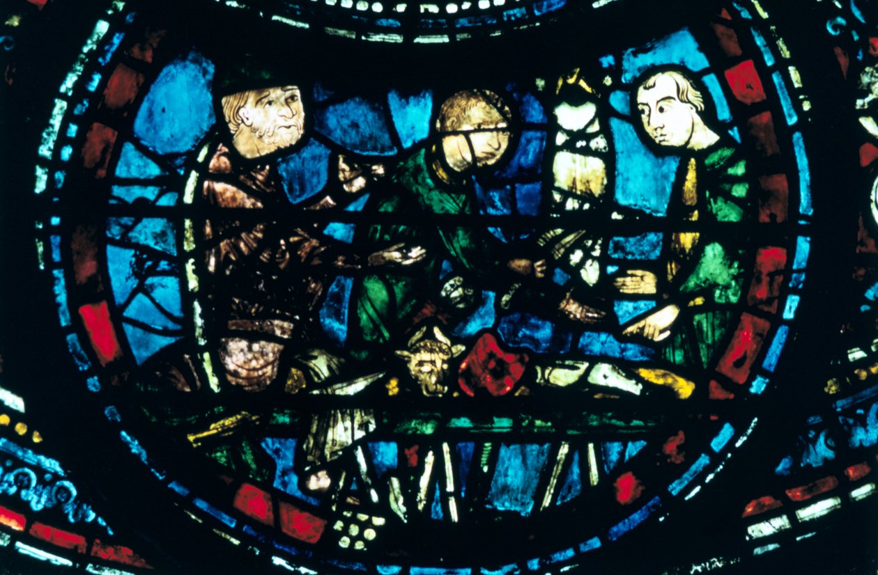 Rzeźnicy, witraże, katedra w Chartres, Francja, 1194-1260 autorstwa Unbekannt