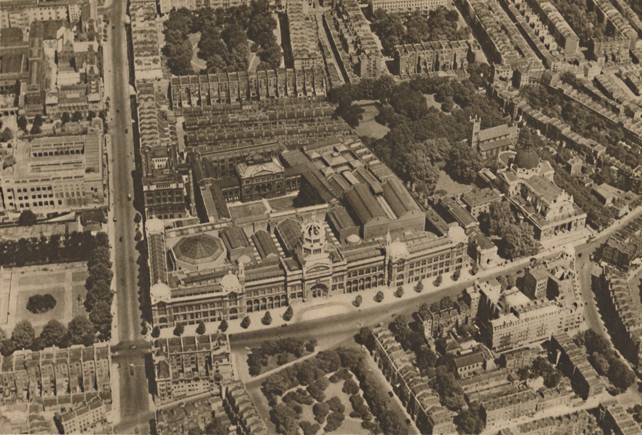 Kamera rejestruje widok South Kensington z nisko lecącego samolotu, c1935. autorstwa Unbekannt