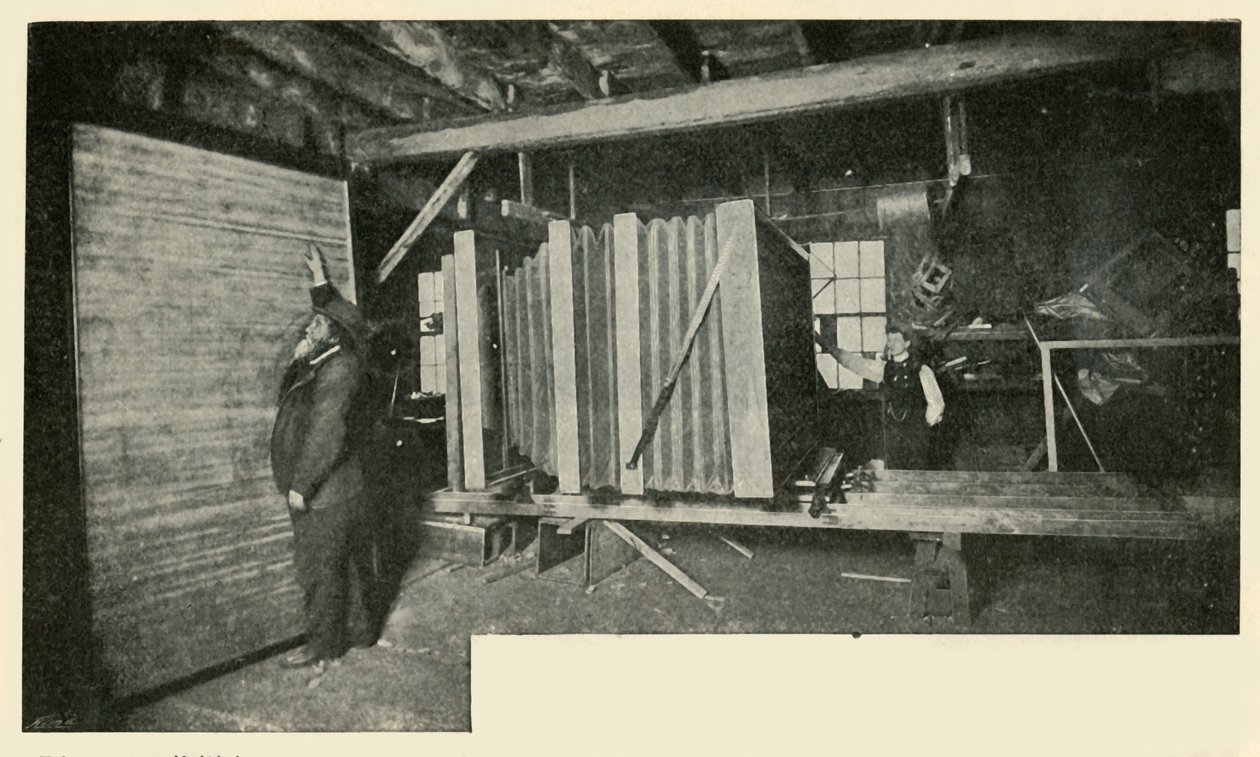 Kamera w warsztacie - pokazuje rozmiar uchwytu na talerz, 1901. autorstwa Unbekannt
