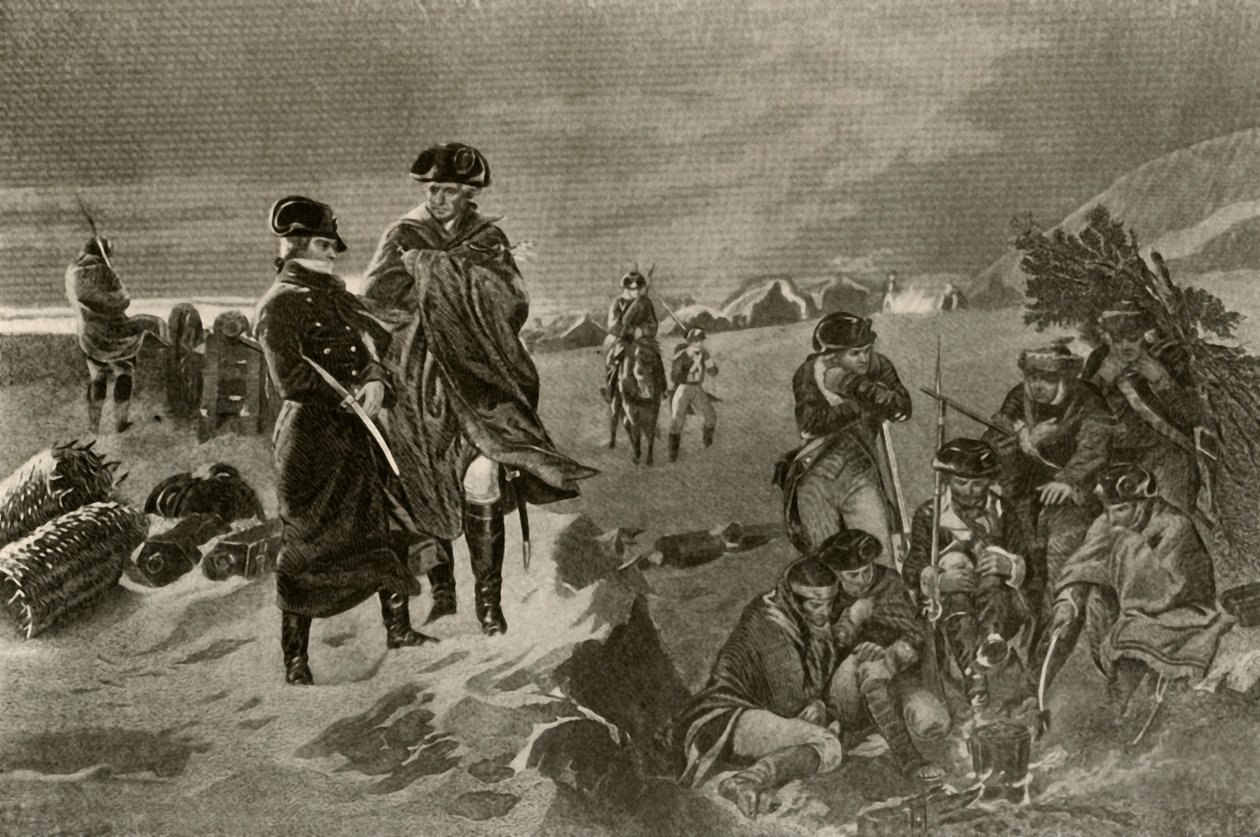Obóz w Valley Forge. Płaszcze oficerskie i koce holenderskie dla żołnierzy, ok. 1777, 1937. autorstwa Unbekannt