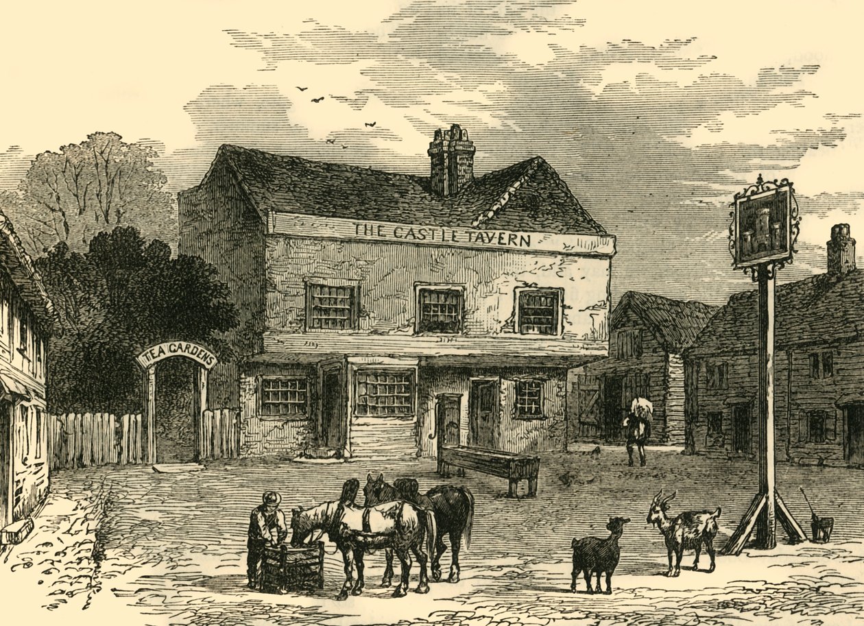 Tawerna Zamkowa, Kentish Town Road, 1800, c1876. autorstwa Unbekannt
