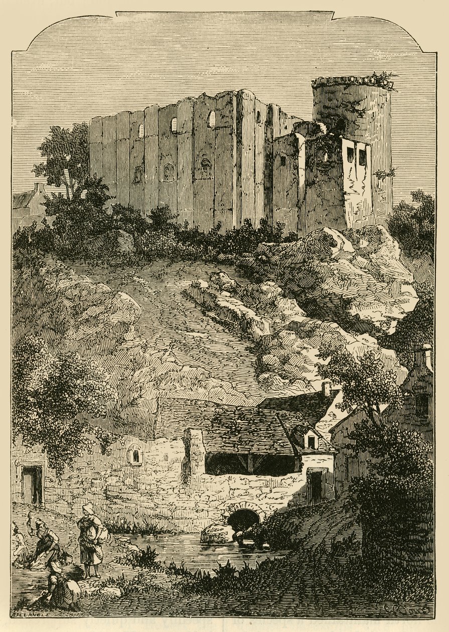 Zamek Falaise i Fontanna Arlette, 1890. autorstwa Unbekannt