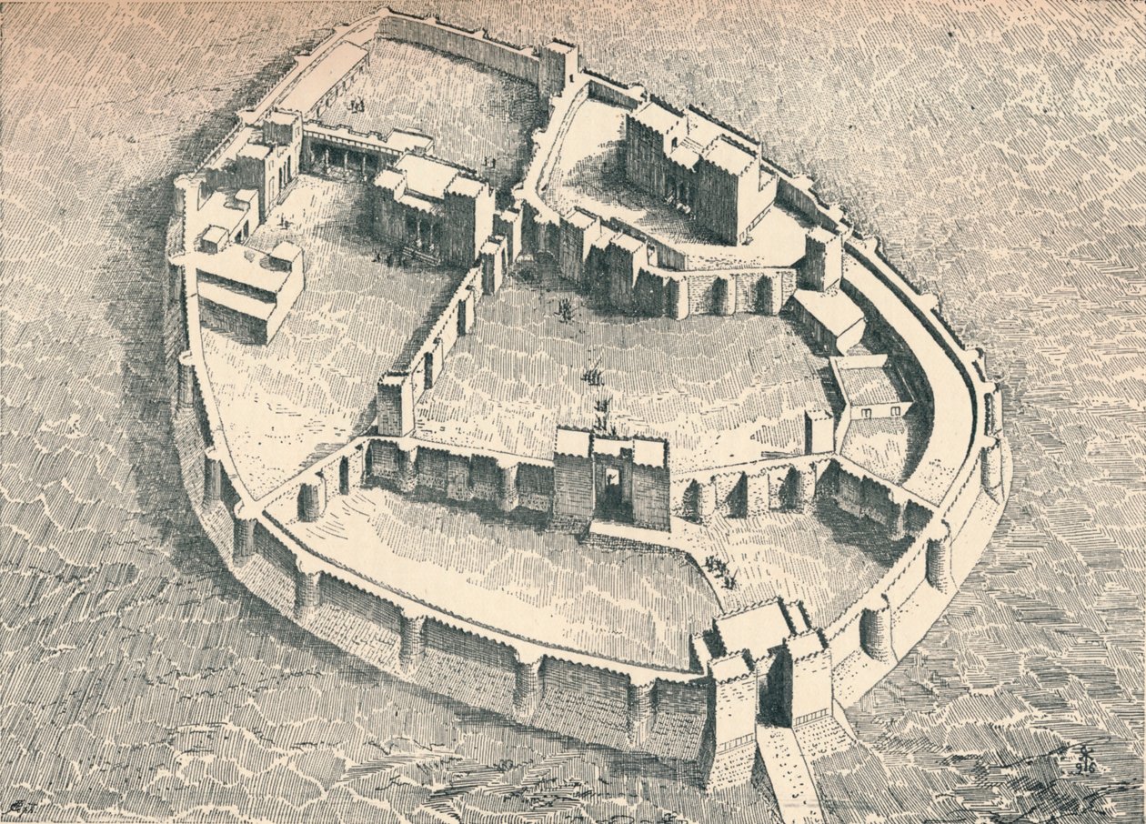 Zamek Sendshirli w północnej Syrii, ok. 1902, 1903 r. autorstwa Unbekannt