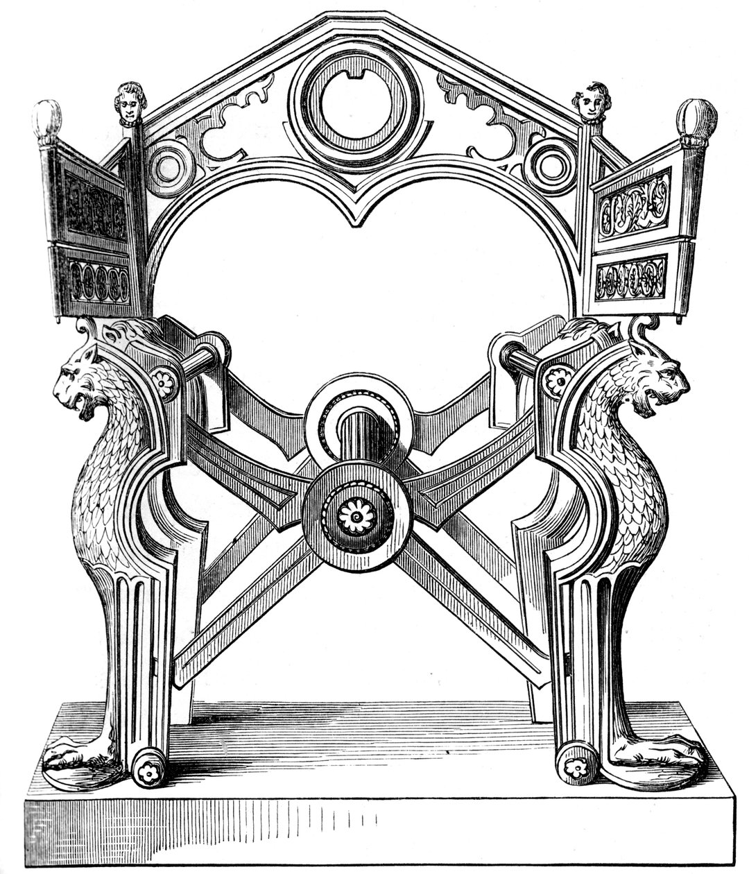 Krzesło Dagoberta, VII wiek, 1849 autorstwa Unbekannt