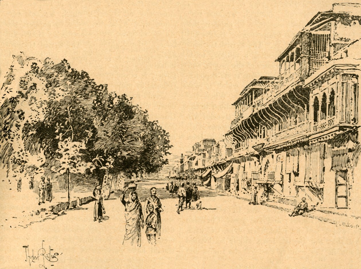 Chandni Chowk, Delhi, Indie, ok. 1890 r. autorstwa Unbekannt