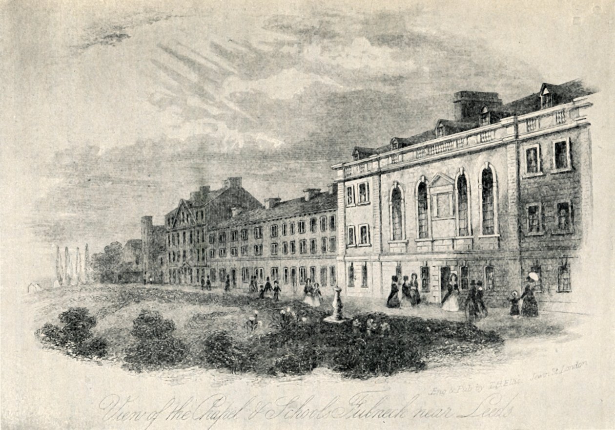 Kaplica i szkoły, Fulneck koło Leeds, XIX w., 1947. autorstwa Unbekannt