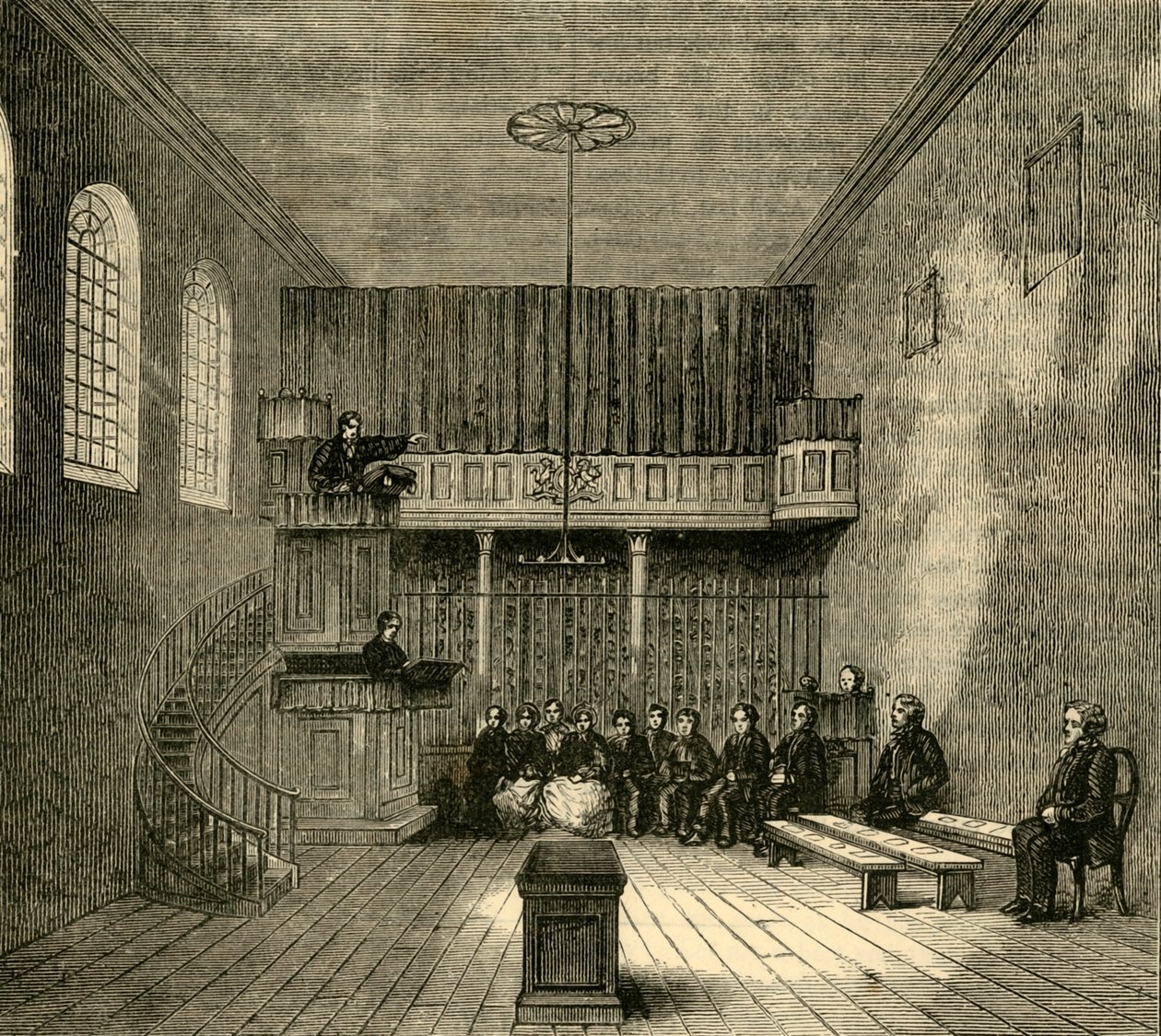 Kaplica w Newgate, ok. 1872 r. autorstwa Unbekannt