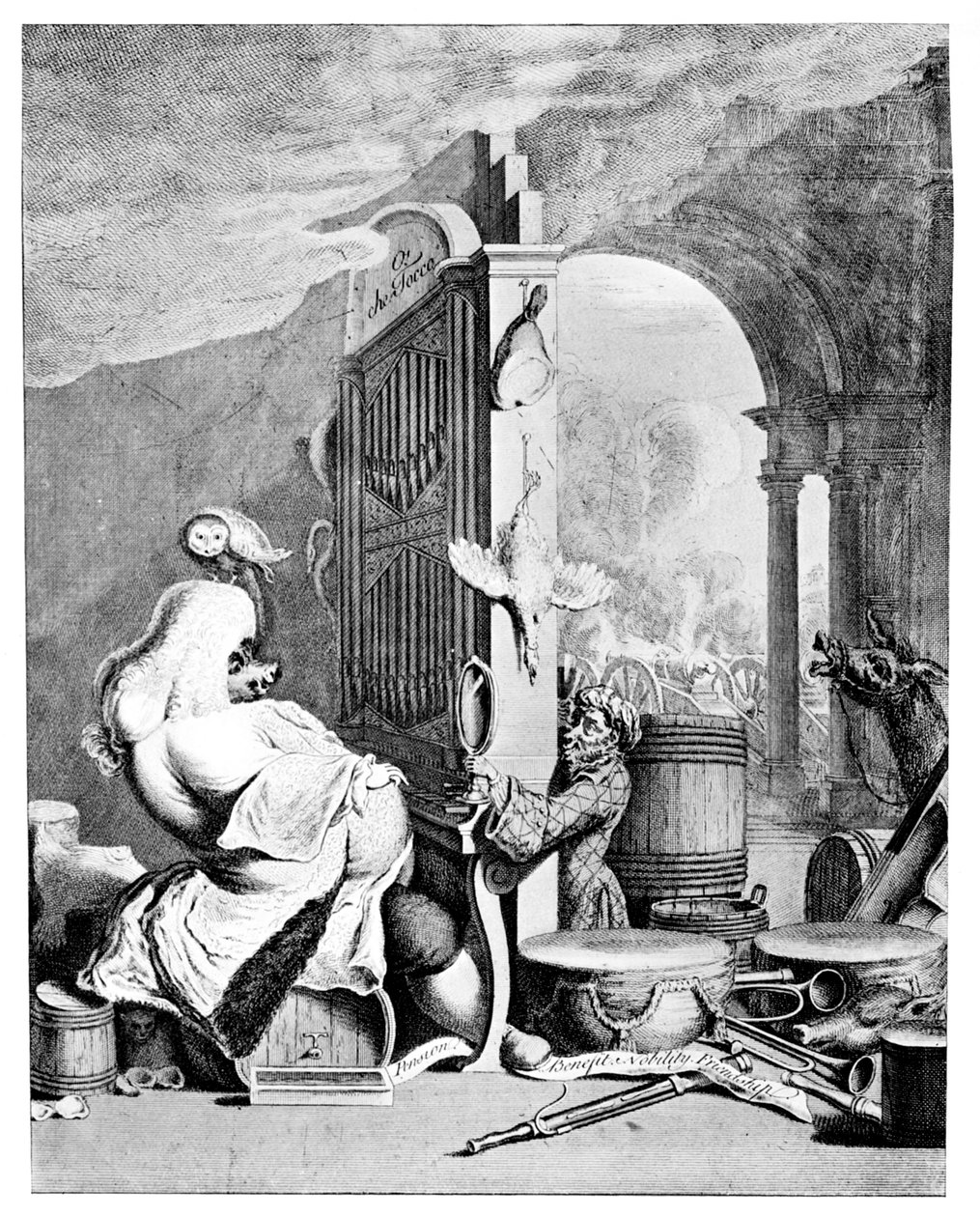 Czarujący brutal, satyra na Haendla, 1754 autorstwa Unbekannt