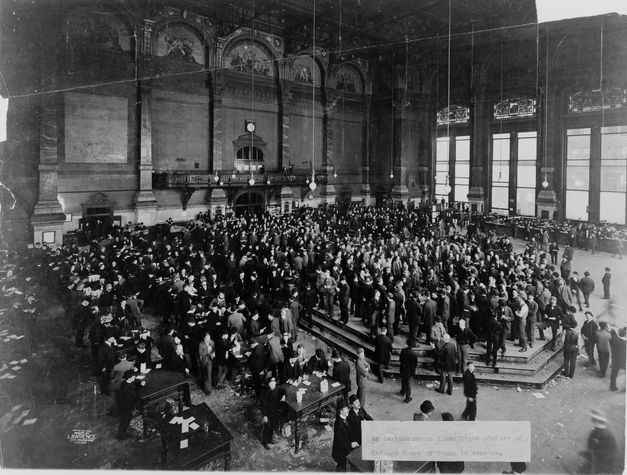 Posiedzenie Chicago Board of Trade, ok. godz. 1900 autorstwa Unbekannt