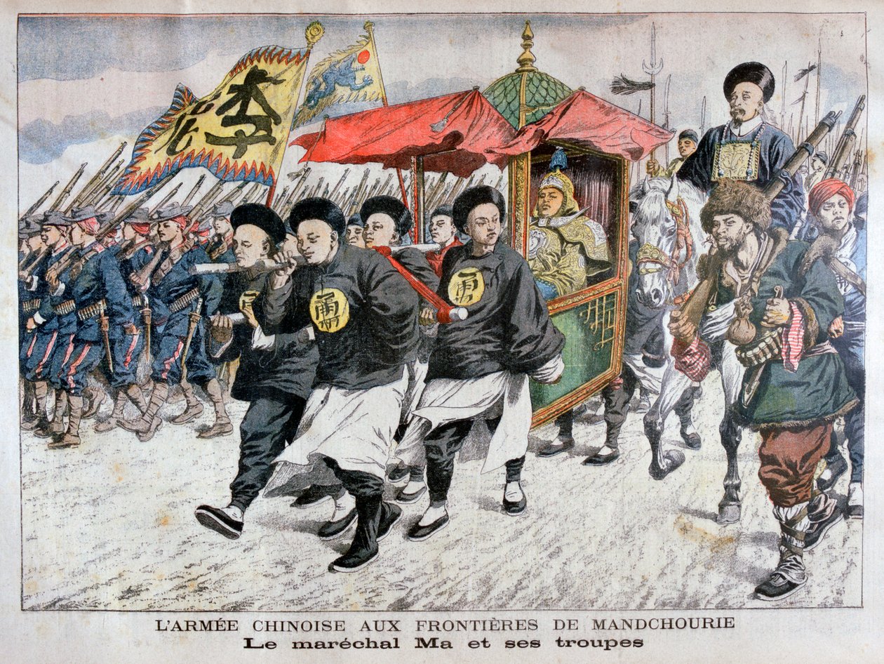 Armia chińska pod dowództwem marszałka Ma na granicy mandżurskiej, wojna rosyjsko-japońska, 1904 autorstwa Unbekannt