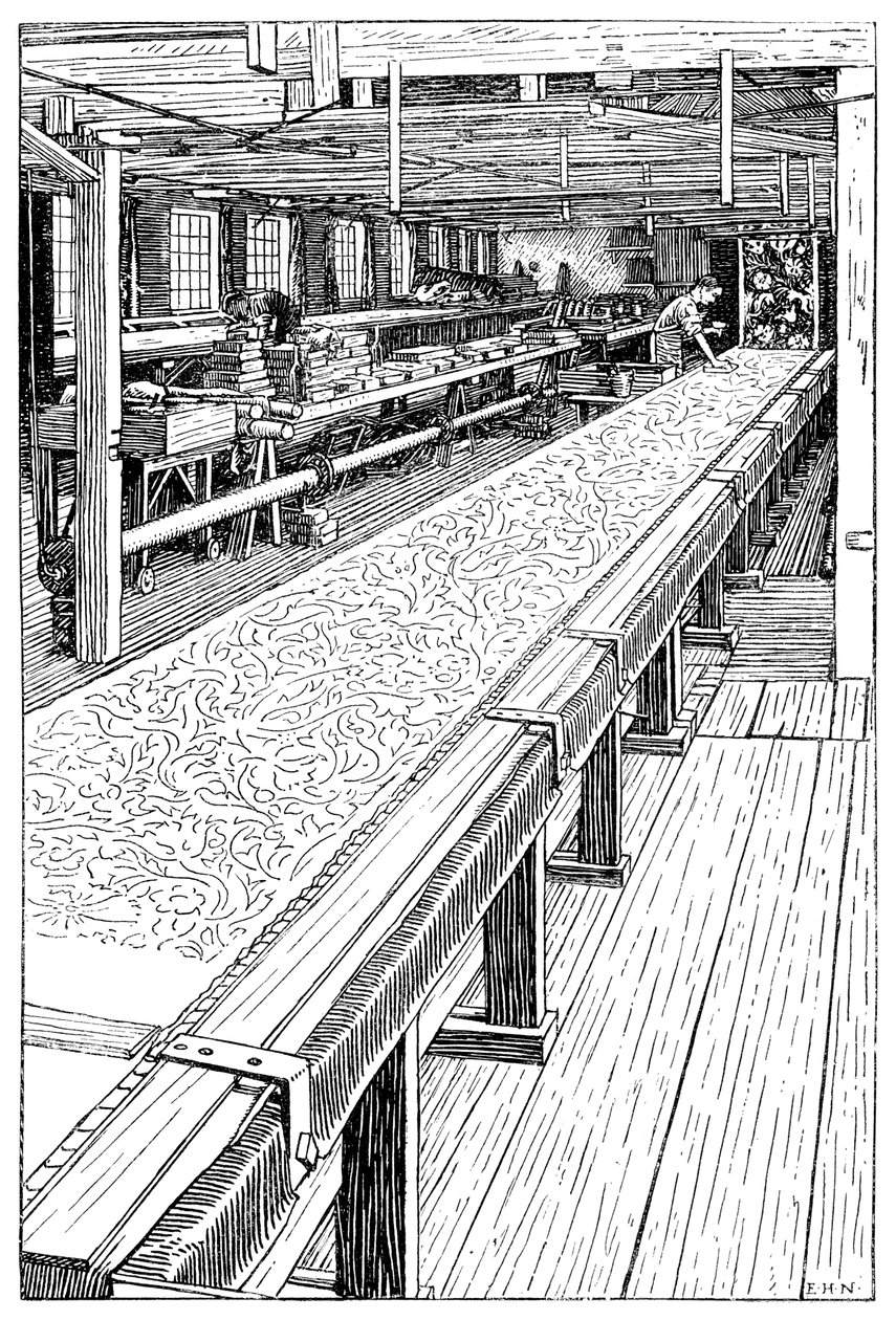 Drukarnia Chintz, Merton Abbey Mills, Londyn, 1899 autorstwa Unbekannt