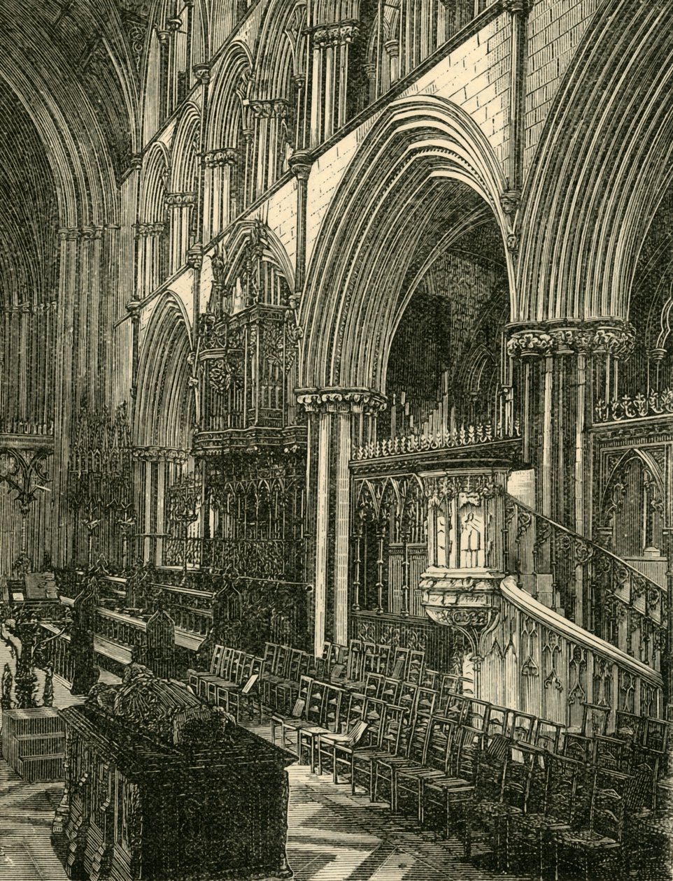 Chór katedry w Worcester, 1898. autorstwa Unbekannt