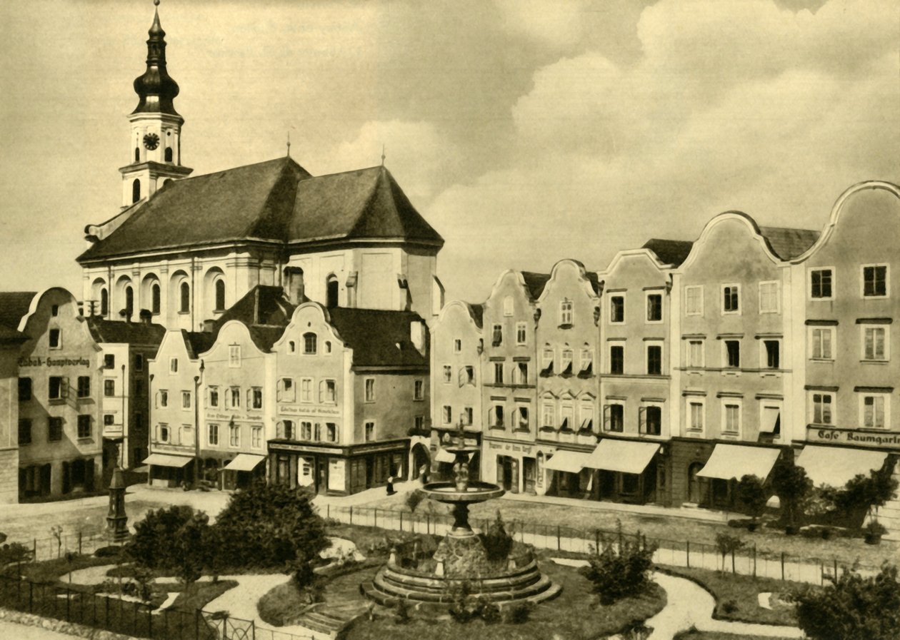 Kościół św. Jerzego, Schärding am Inn, Górna Austria, ok. 1935. autorstwa Unbekannt