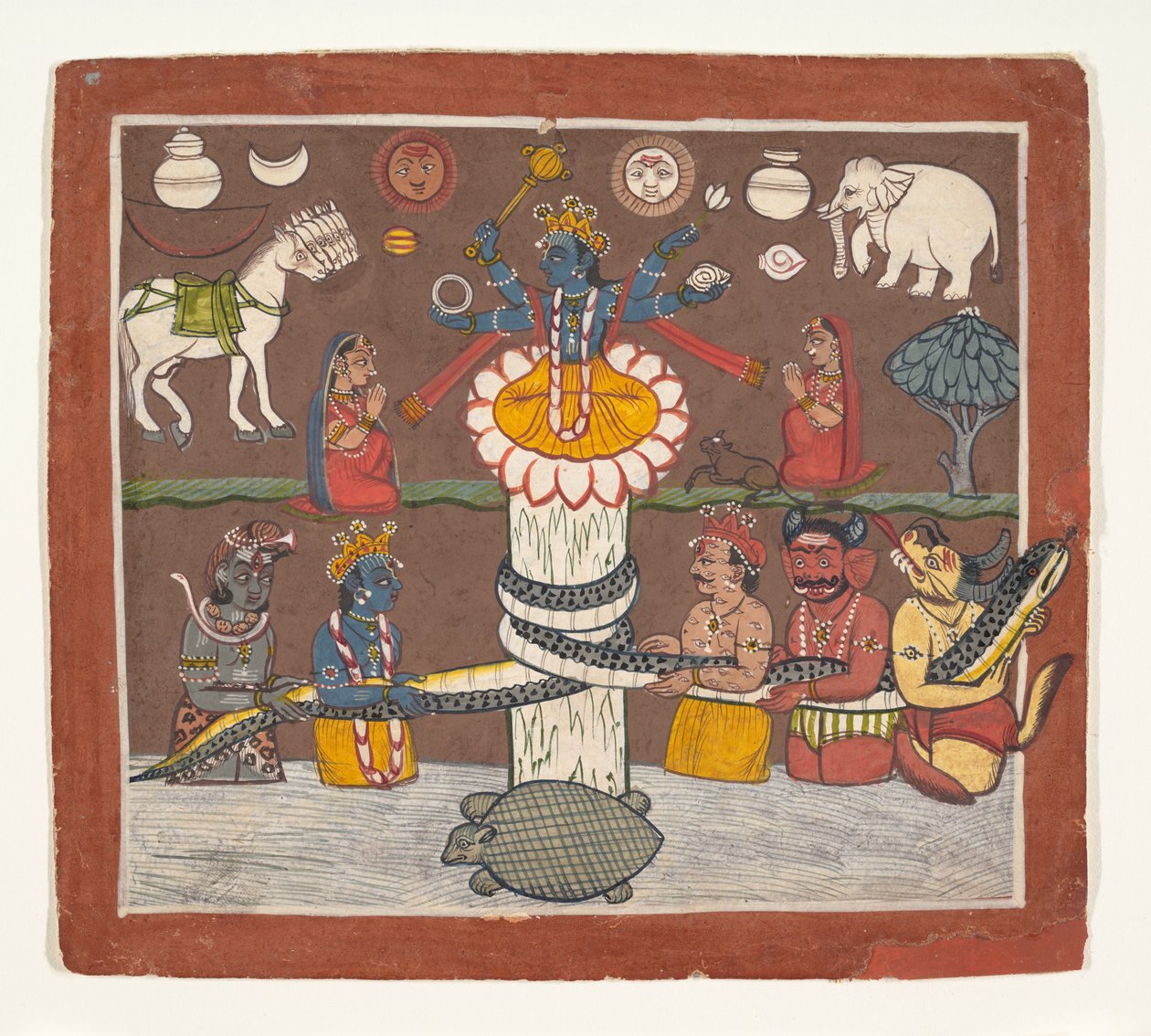 Ubijanie Oceanu Mleka, ca. 1780-90. autorstwa Unbekannt