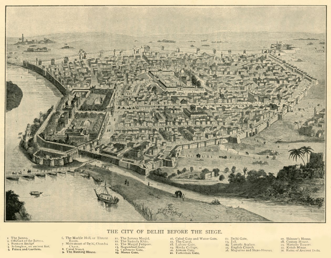Miasto Delhi przed oblężeniem, 1901. autorstwa Unbekannt