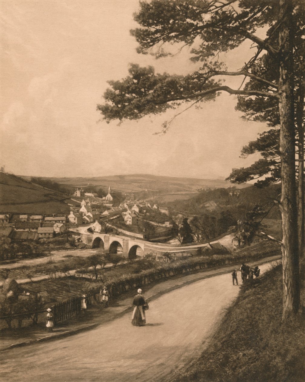 Clyde w Kirkfieldbank, z Braes niedaleko Lanark, 1902 autorstwa Unbekannt
