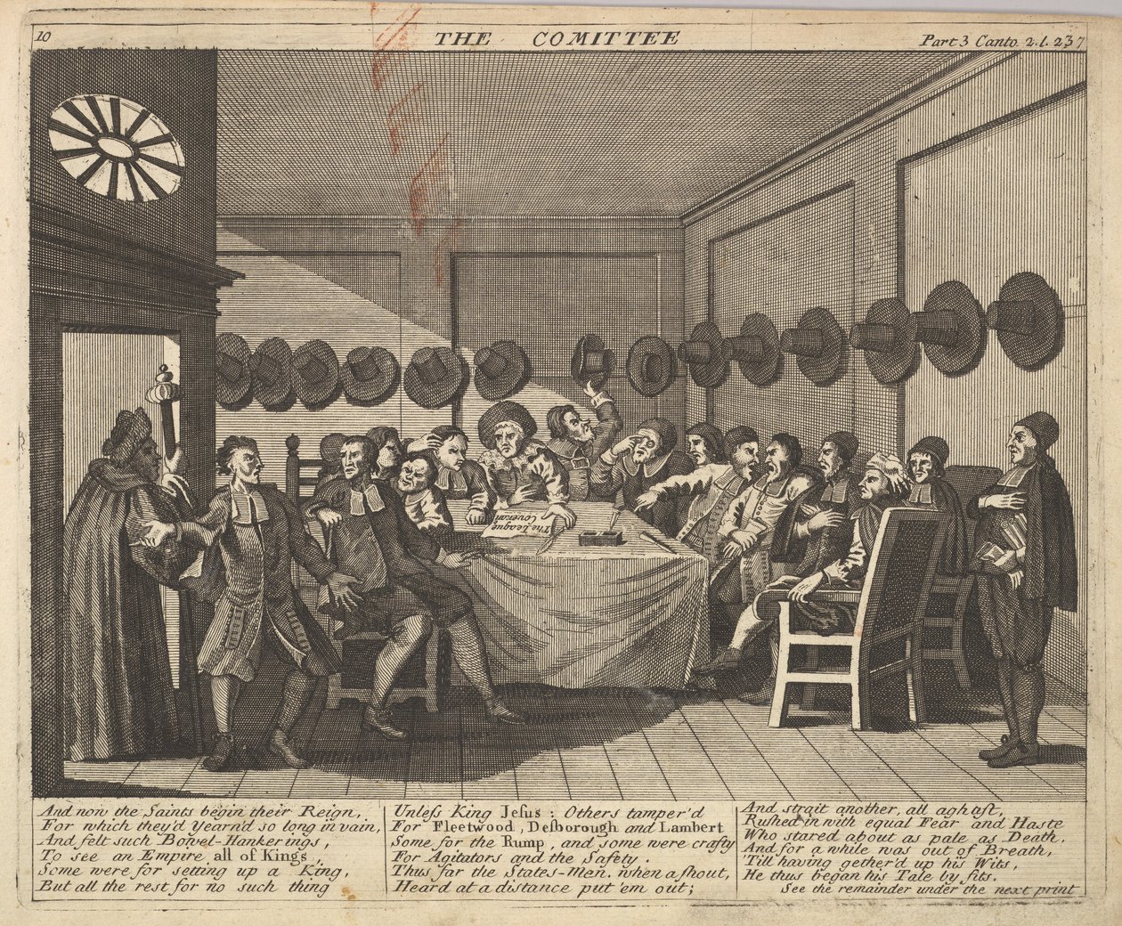 Płyta Komitetu 10: Ilustracje do Hudibras Samuela Butlera, 1725-30 . autorstwa Unbekannt