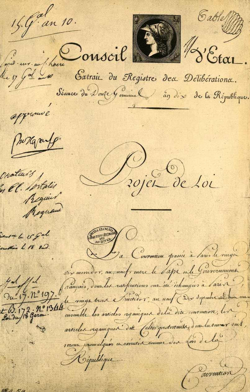 Konkordat i artykuły organiczne, 5 kwietnia 1802, 1921. autorstwa Unbekannt