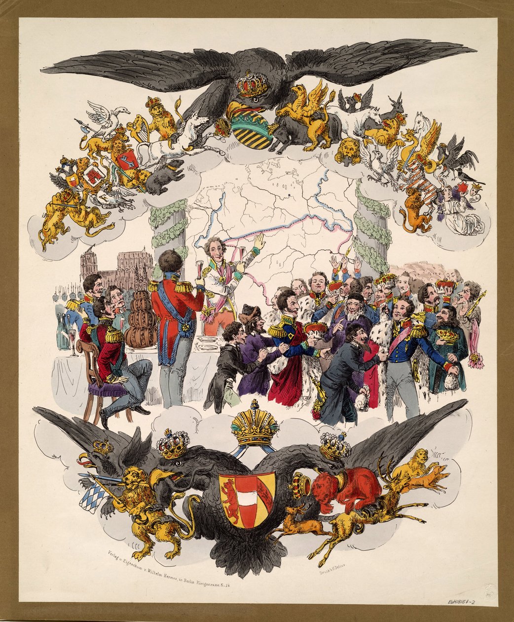 Kongres Karykatury Wiedeńskiej, 1815 autorstwa Unbekannt