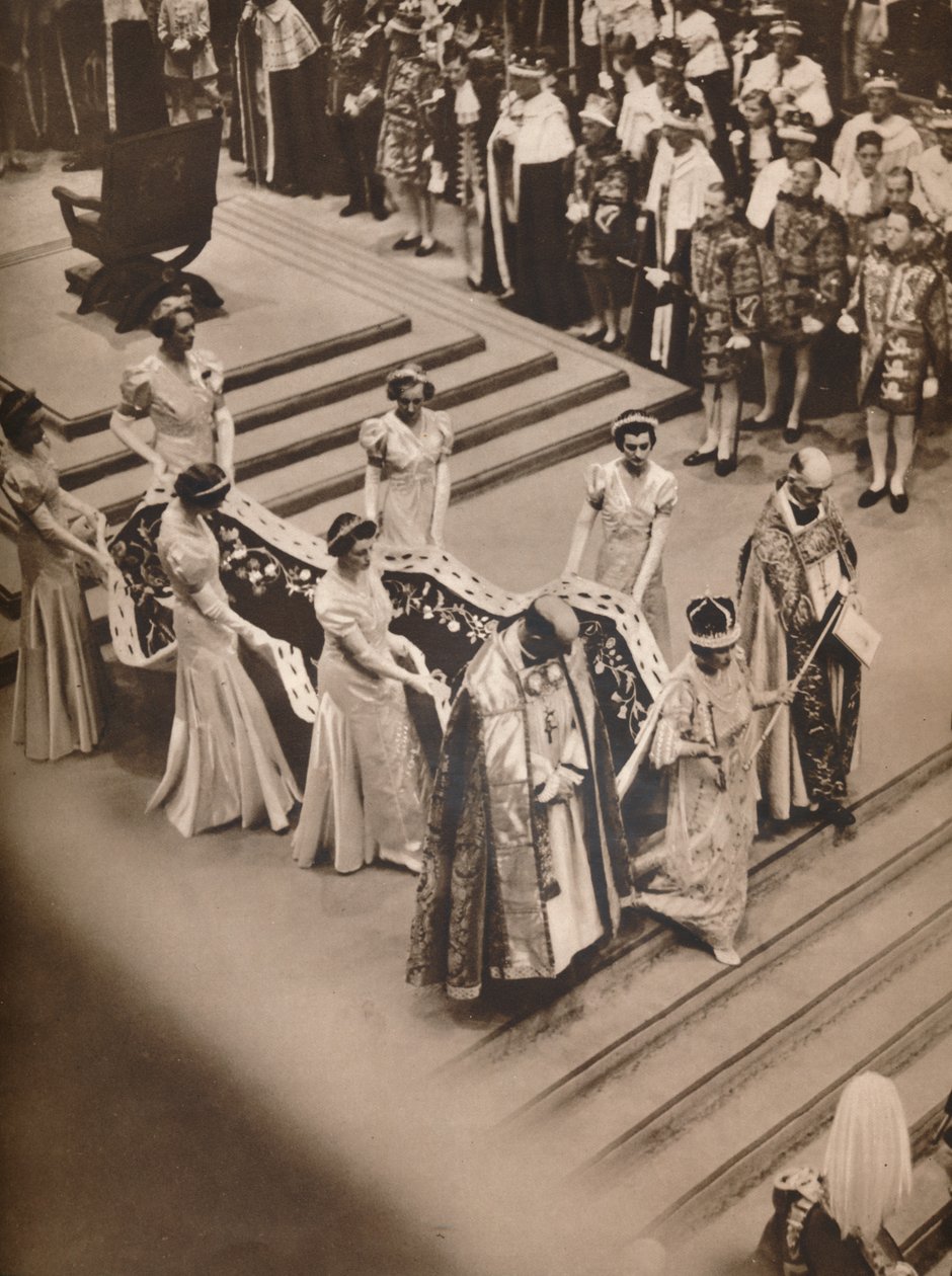 Ceremonia koronacyjna w opactwie: procesja królowych, 1937 autorstwa Unbekannt