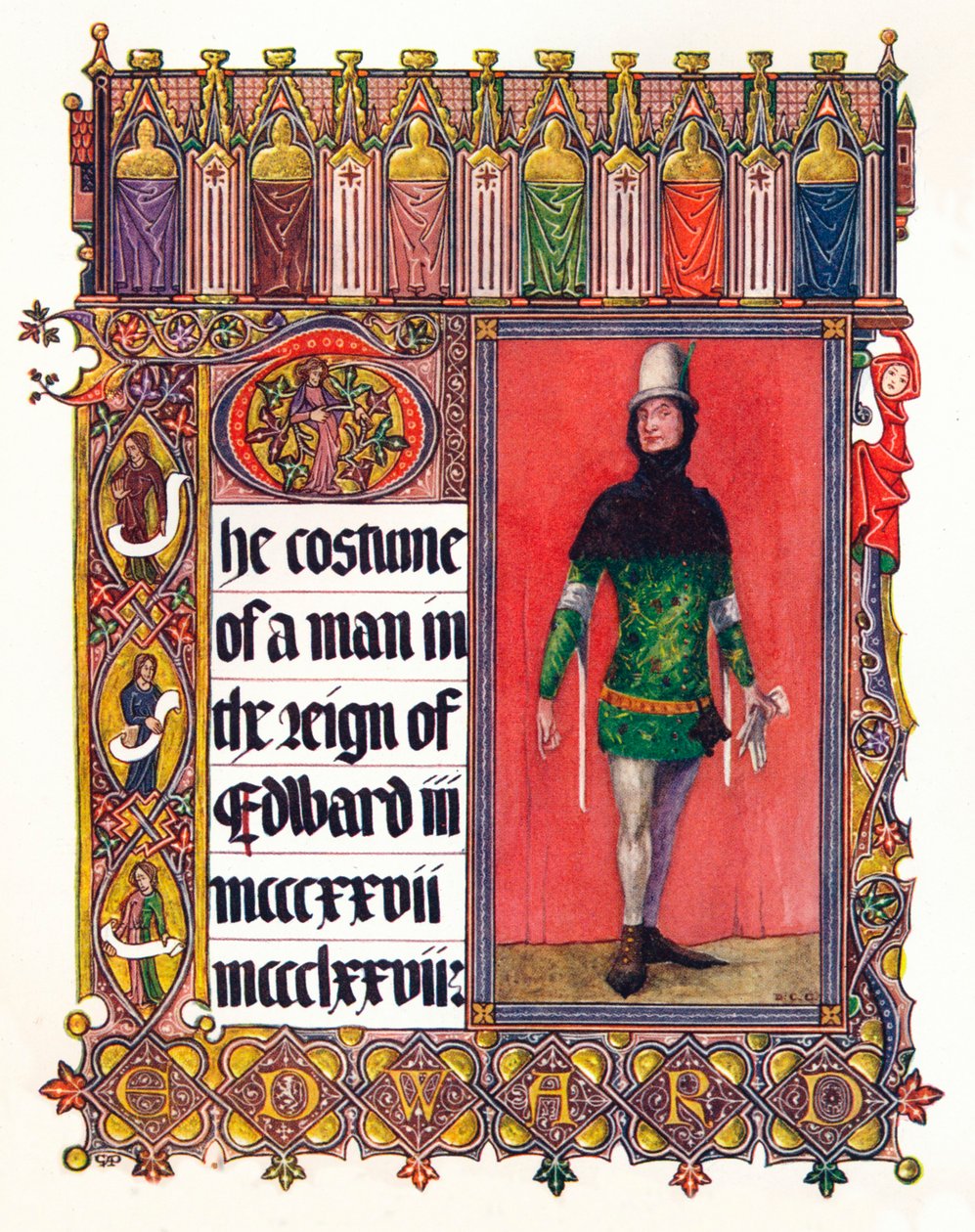 Strój mężczyzny za panowania Edwarda III, c1353 autorstwa Unbekannt