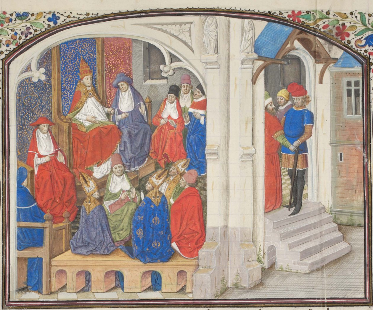 Sobór w Clermont w 1095 r. Miniatura z Historii Williama Tyru, 1460s autorstwa Unbekannt