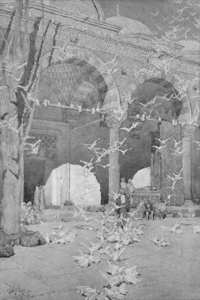 Dziedziniec Meczetu Gołębi, 1913 autorstwa Unbekannt