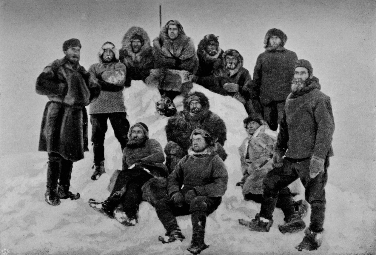 Załoga Fram po drugiej zimie. Około 24 lutego 1895, 1895 1897 autorstwa Unbekannt