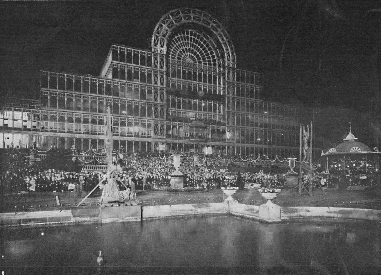 Kryształowy Pałac oświetlony przez Brocka, 1900 autorstwa Unbekannt