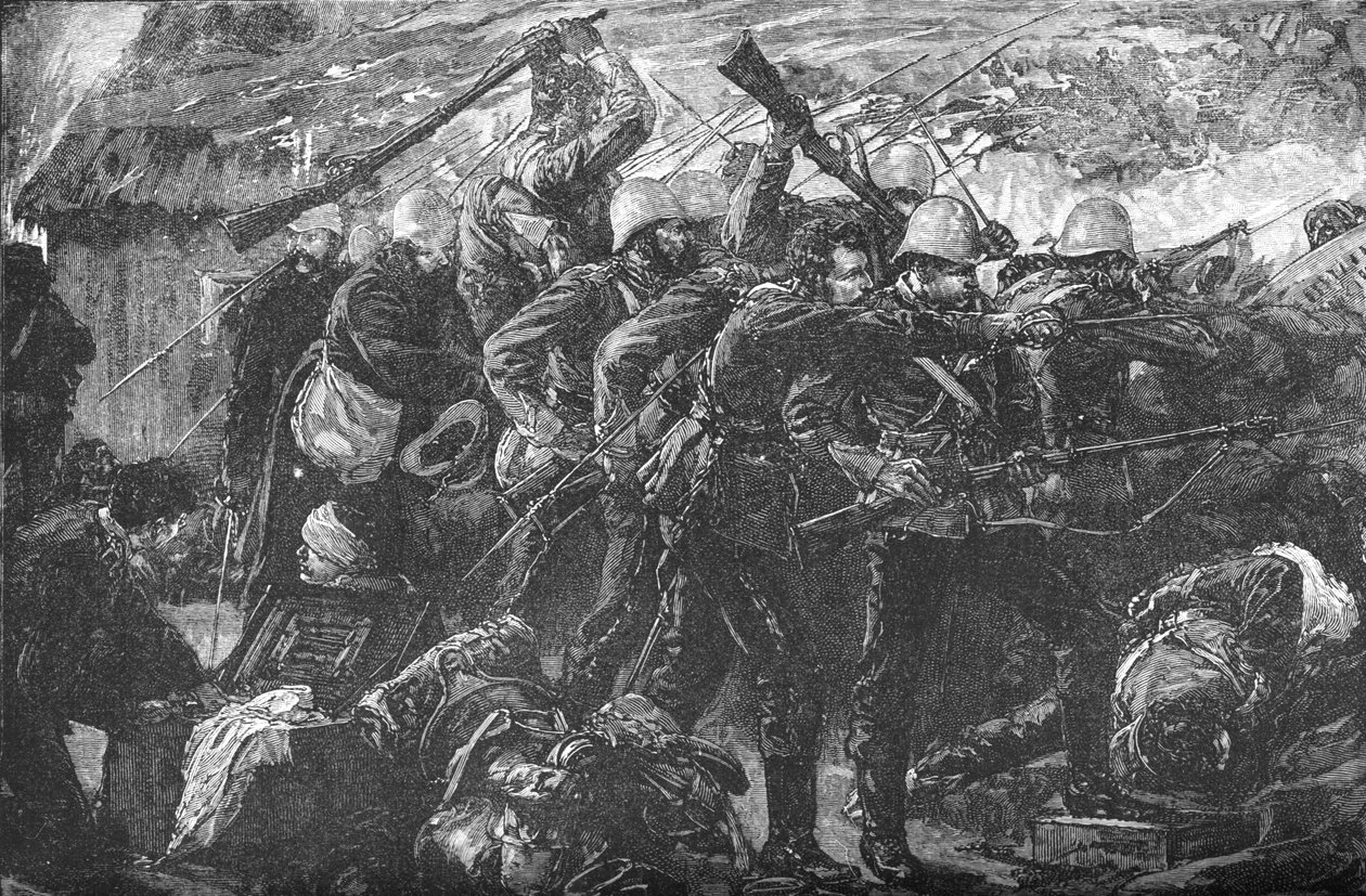 Obrona Rorkes Drift, ok. 1880 r. autorstwa Unbekannt