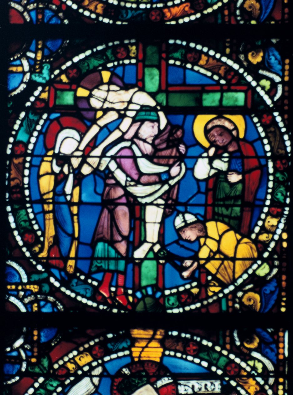 Zdjęcie z krzyża, witraż, katedra w Chartres, Francja, 1194-1260 autorstwa Unbekannt