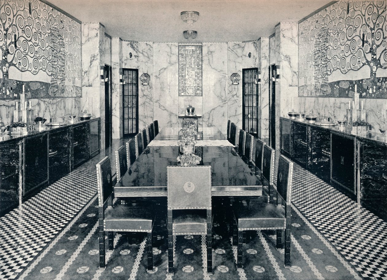 Jadalnia Pałacu Stocleta, Bruksela, Belgia, ok. 1914 r. autorstwa Unbekannt