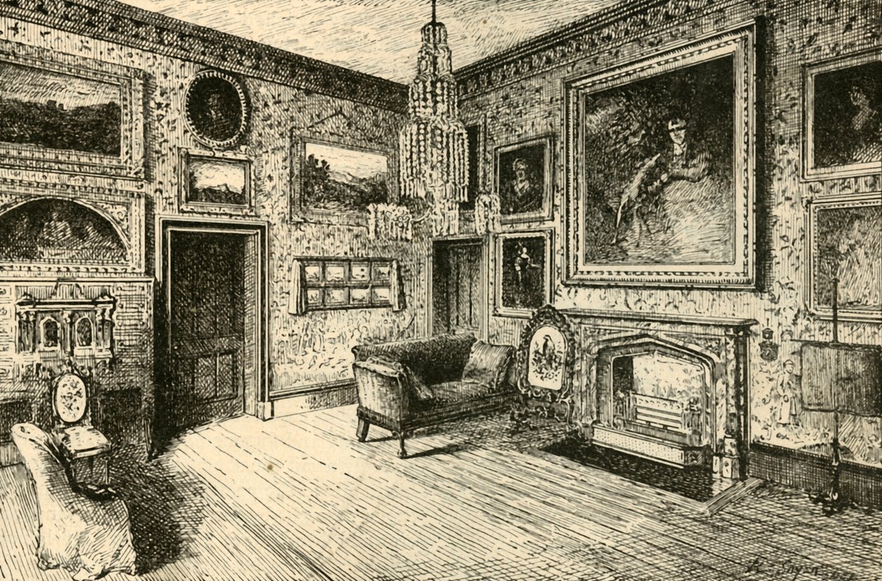 Salon w Abbotsford, 1882. autorstwa Unbekannt