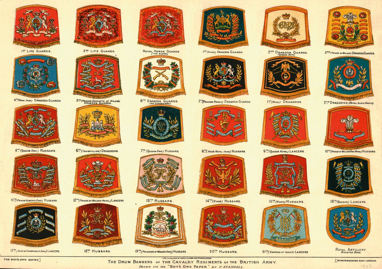 Sztandary bębnowe pułków kawalerii armii brytyjskiej, 1902 autorstwa Unbekannt