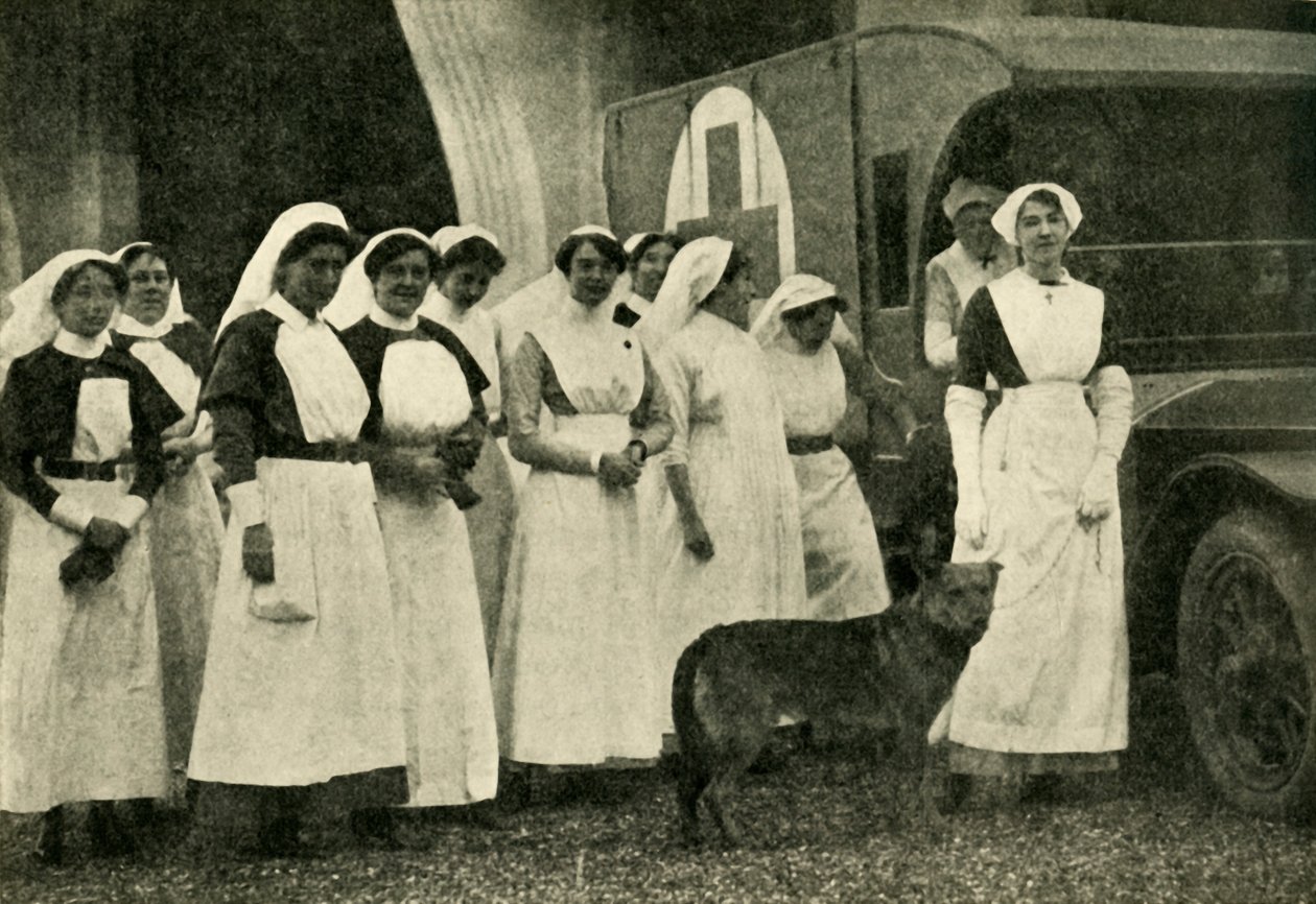 Księżna Westminster z pielęgniarkami, Le Touquet, I wojna światowa, 1914, ok.1920. autorstwa Unbekannt