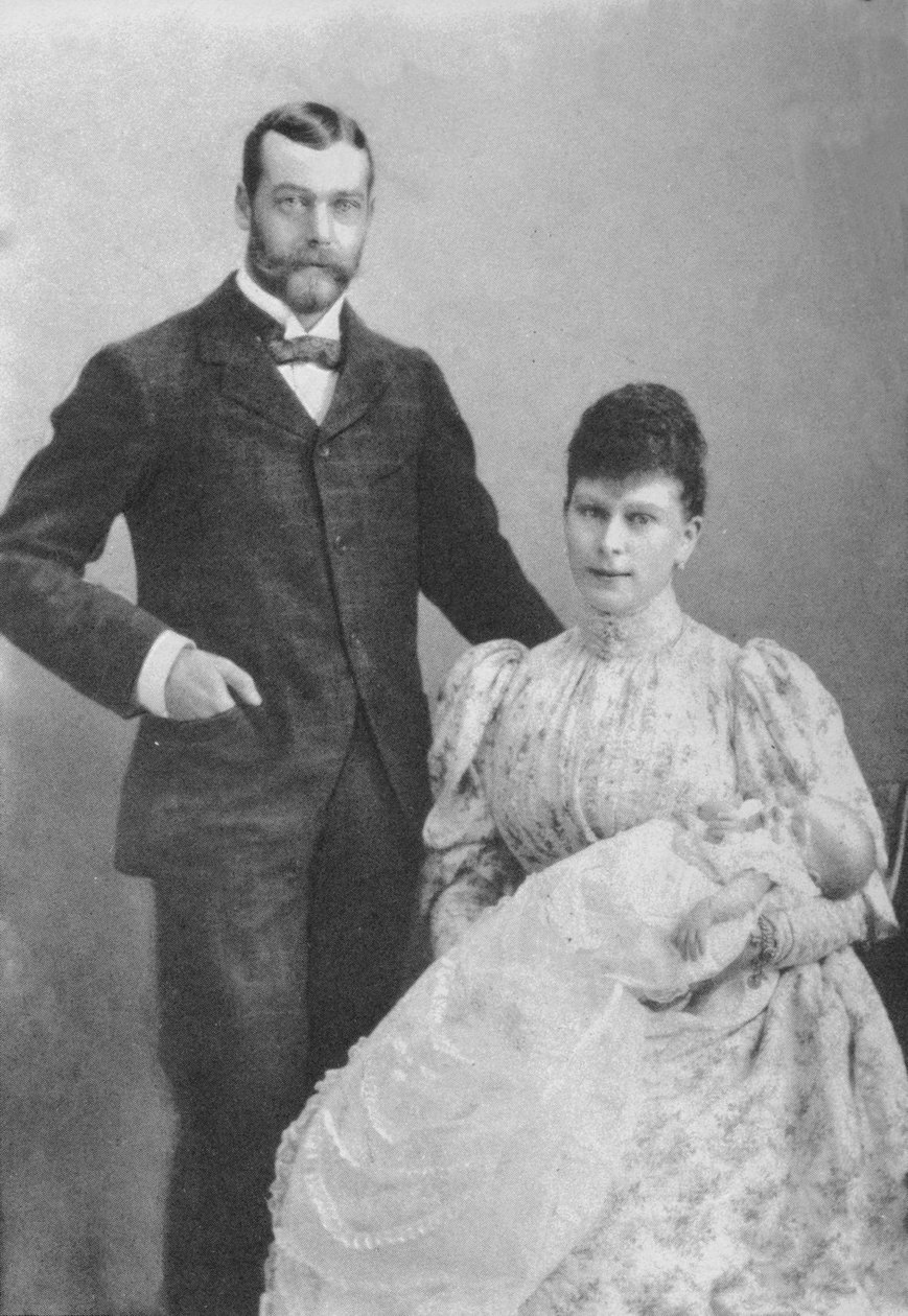 Książę i księżna Yorku z małym księciem Edwardem, 1894 1936 autorstwa Unbekannt