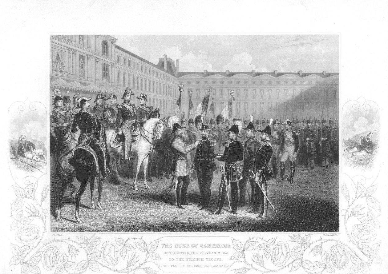 Książę Cambridge wręcza medal krymski żołnierzom francuskim, 1856 autorstwa Unbekannt
