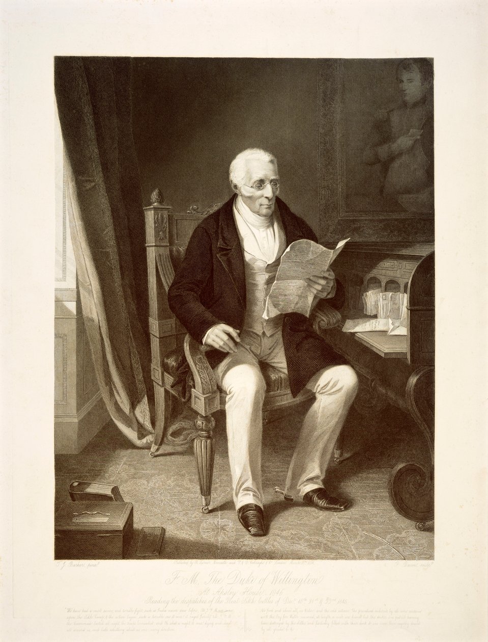 Książę Wellington czyta depesze w swoim domu Apsley House, Londyn, 1846 r autorstwa Unbekannt