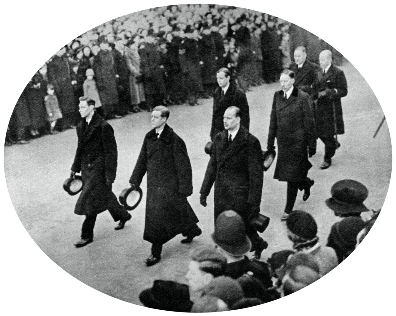 Książę Yorku i jego bracia w procesji pogrzebowej króla Jerzego V, 1936, 1937 autorstwa Unbekannt
