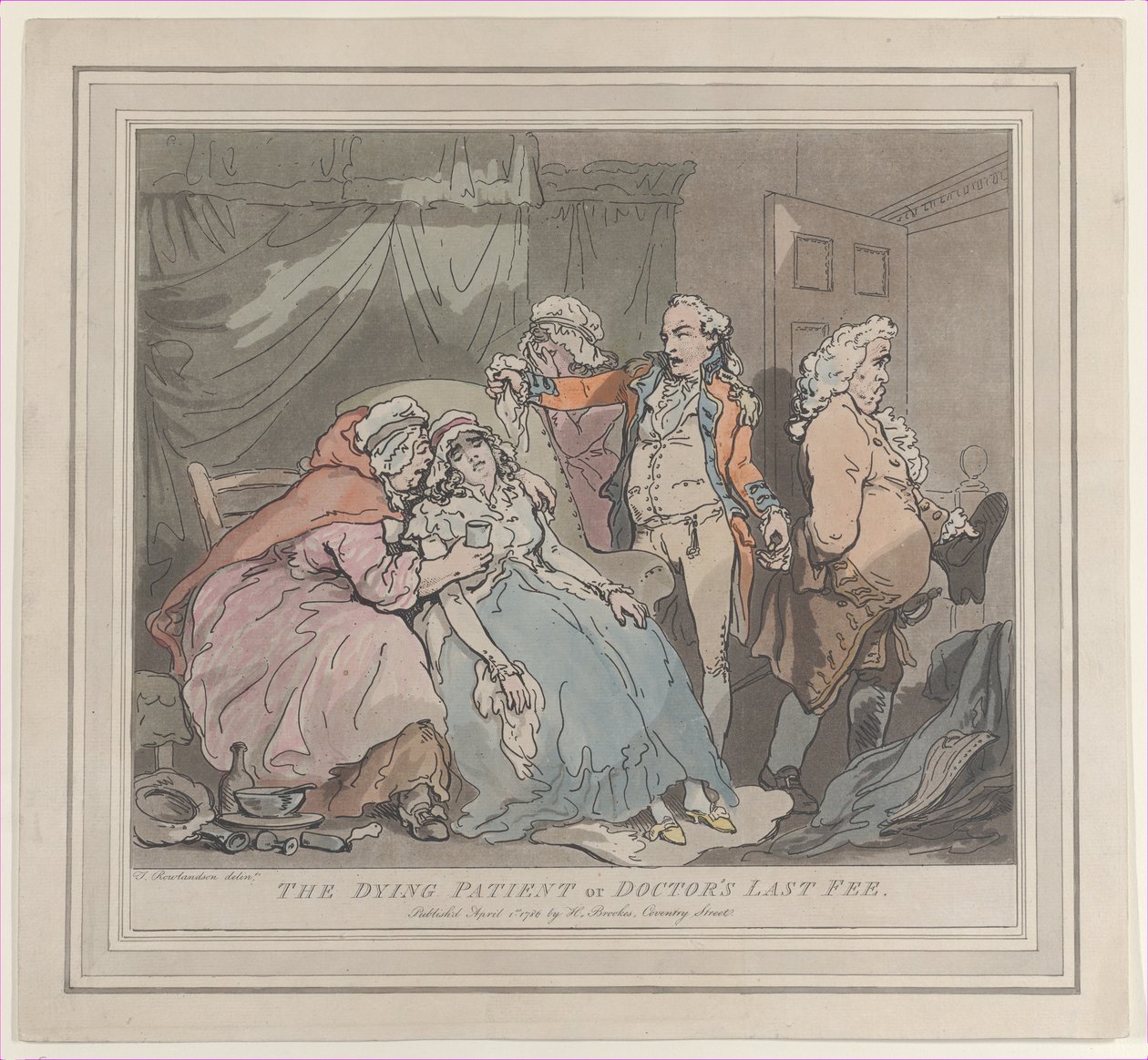 Umierający pacjent, czyli ostatnia opłata lekarza, 1 kwietnia 1786., 1 kwietnia 1786. autorstwa Unbekannt