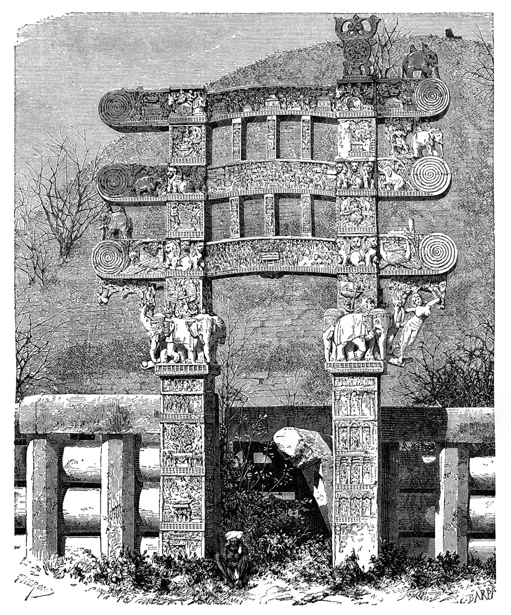 Wschodnia Brama Sanchi Tope, Indie, 1895 autorstwa Unbekannt