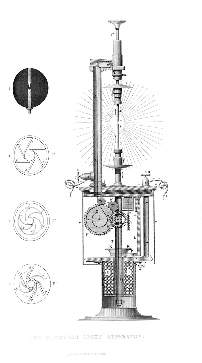 Elektryczny aparat świetlny, 1866 autorstwa Unbekannt