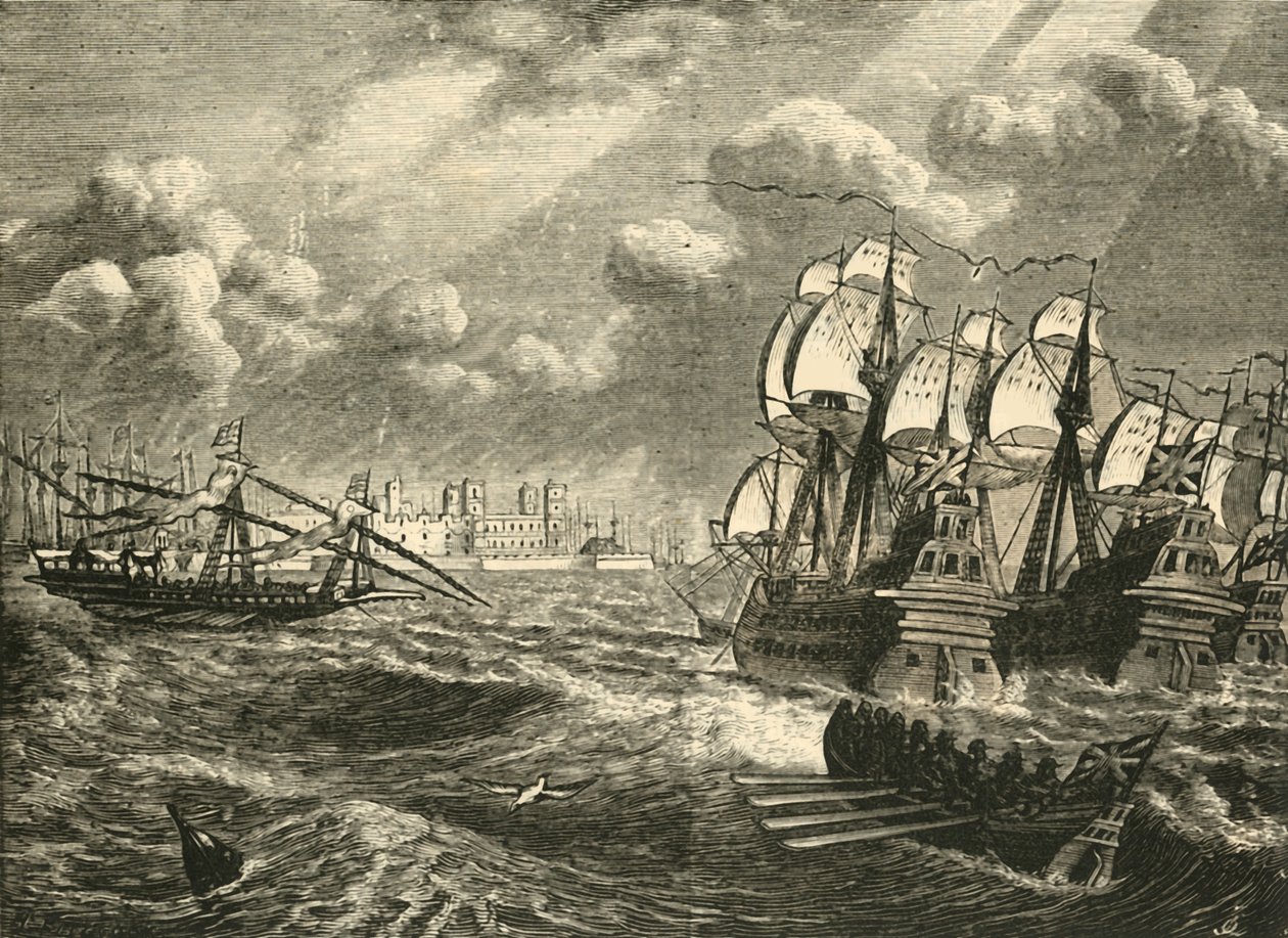 Flota angielska przed Kadyksem, 1596, 1890. autorstwa Unbekannt