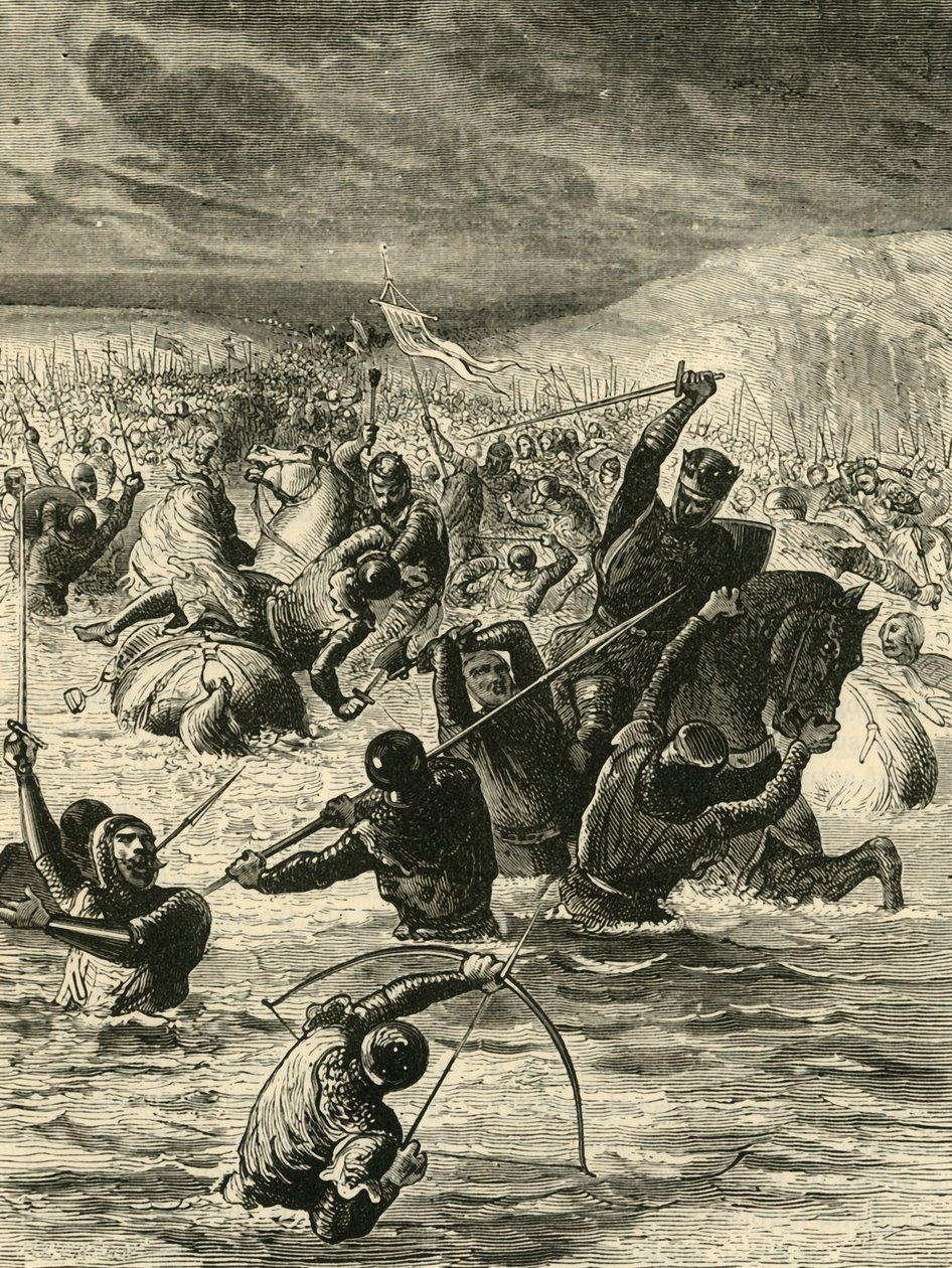 Angielski przechodzący przez Sommę, 1346, 1890. autorstwa Unbekannt